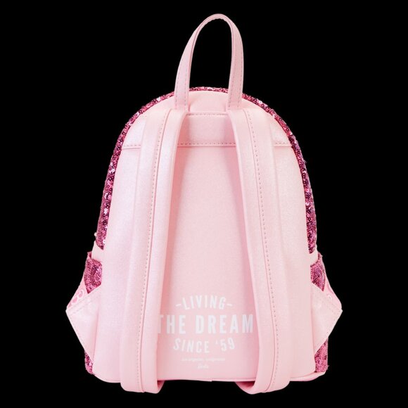 Barbie Loungefly 65th Anniversary Exclusive Sequin Logo Mini Backpack NWT main image 4